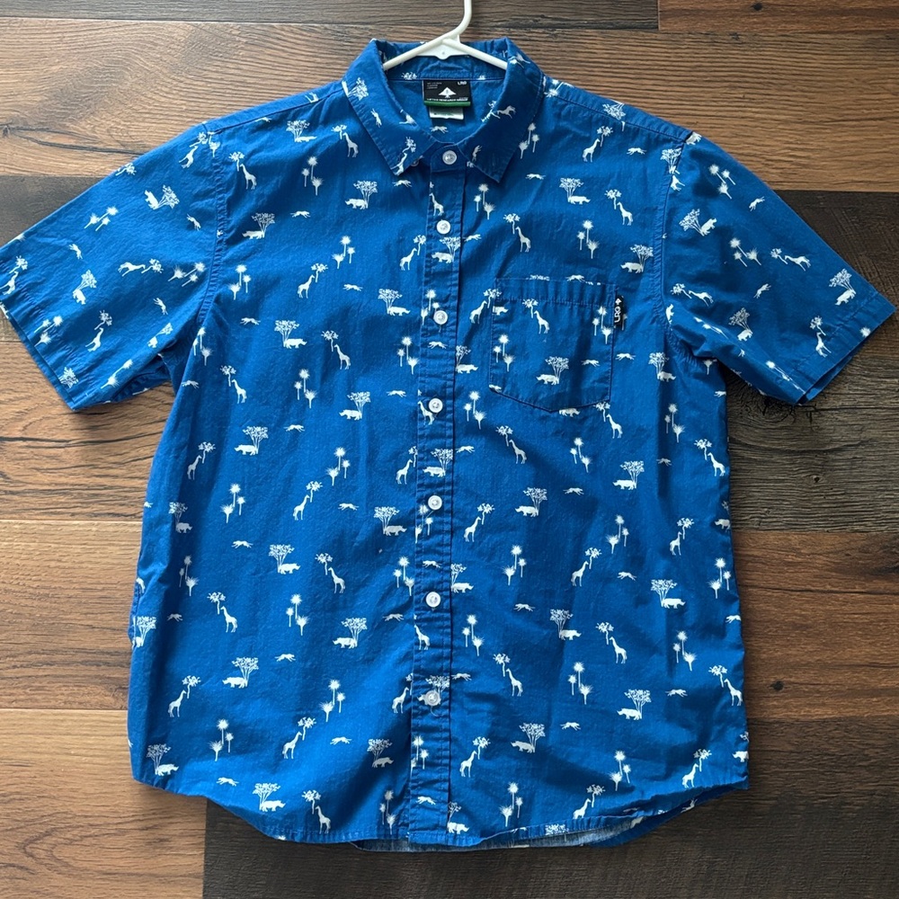 LRG Blue Shirt with White Nature Print